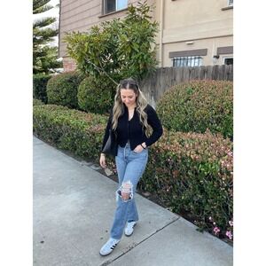 Agolde Lana High Rise Distressed‎ Straight Leg jeans